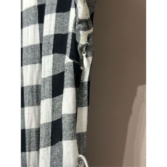 NWOT Jessakae Black & White Plaid Picnic Waist Tie Mini Dress Women's Small - Picture 4 of 13